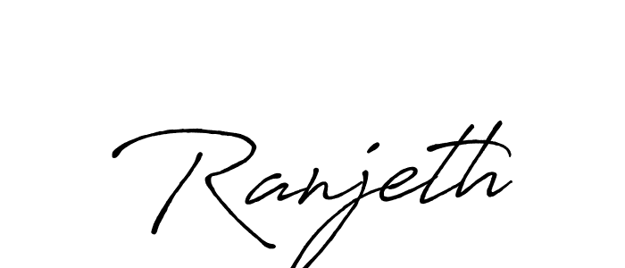 Make a beautiful signature design for name Ranjeth. With this signature (Antro_Vectra_Bolder) style, you can create a handwritten signature for free. Ranjeth signature style 7 images and pictures png