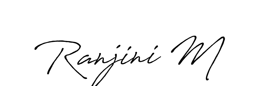 Create a beautiful signature design for name Ranjini M. With this signature (Antro_Vectra_Bolder) fonts, you can make a handwritten signature for free. Ranjini M signature style 7 images and pictures png
