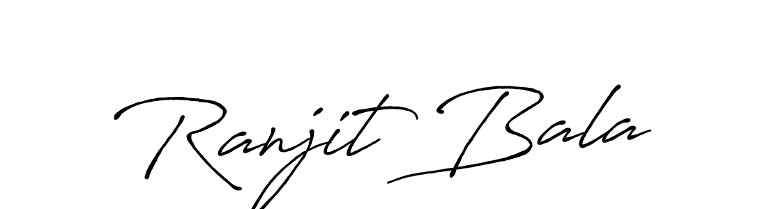 How to make Ranjit Bala name signature. Use Antro_Vectra_Bolder style for creating short signs online. This is the latest handwritten sign. Ranjit Bala signature style 7 images and pictures png