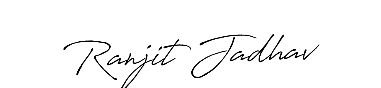 The best way (Antro_Vectra_Bolder) to make a short signature is to pick only two or three words in your name. The name Ranjit Jadhav include a total of six letters. For converting this name. Ranjit Jadhav signature style 7 images and pictures png