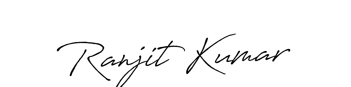 How to make Ranjit Kumar name signature. Use Antro_Vectra_Bolder style for creating short signs online. This is the latest handwritten sign. Ranjit Kumar signature style 7 images and pictures png