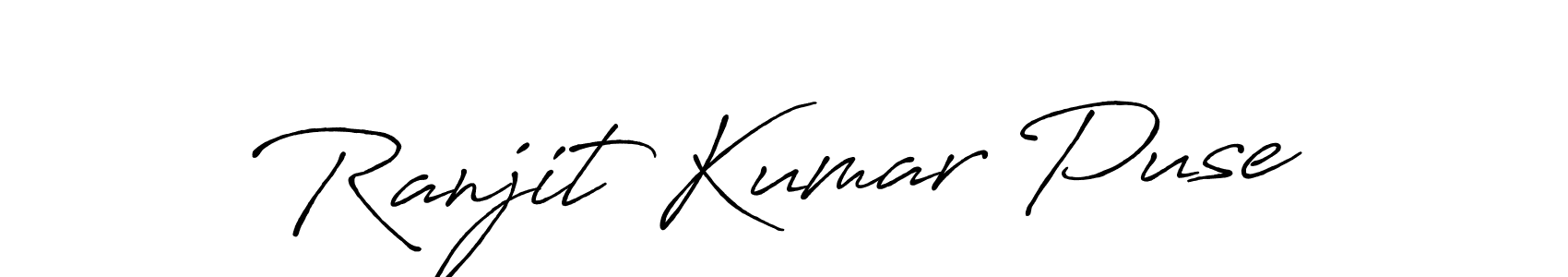 How to make Ranjit Kumar Puse name signature. Use Antro_Vectra_Bolder style for creating short signs online. This is the latest handwritten sign. Ranjit Kumar Puse signature style 7 images and pictures png