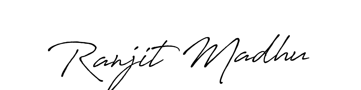 Also You can easily find your signature by using the search form. We will create Ranjit Madhu name handwritten signature images for you free of cost using Antro_Vectra_Bolder sign style. Ranjit Madhu signature style 7 images and pictures png