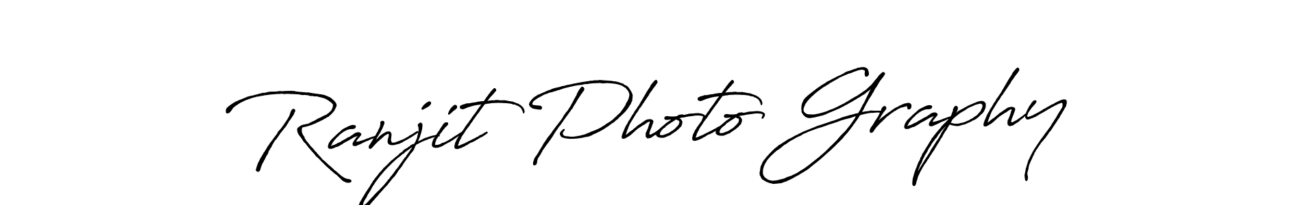 How to make Ranjit Photo Graphy name signature. Use Antro_Vectra_Bolder style for creating short signs online. This is the latest handwritten sign. Ranjit Photo Graphy signature style 7 images and pictures png