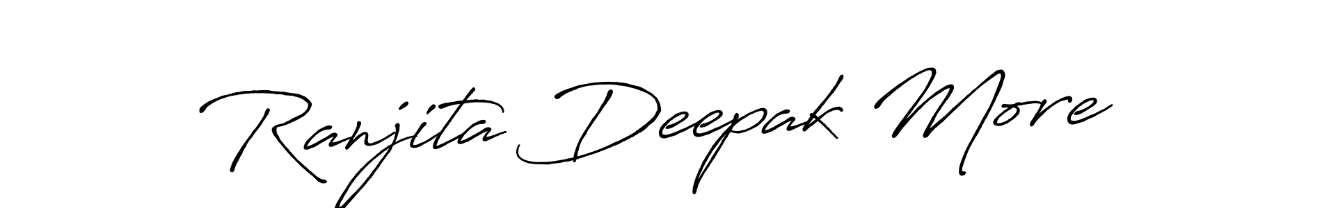 Also You can easily find your signature by using the search form. We will create Ranjita Deepak More name handwritten signature images for you free of cost using Antro_Vectra_Bolder sign style. Ranjita Deepak More signature style 7 images and pictures png