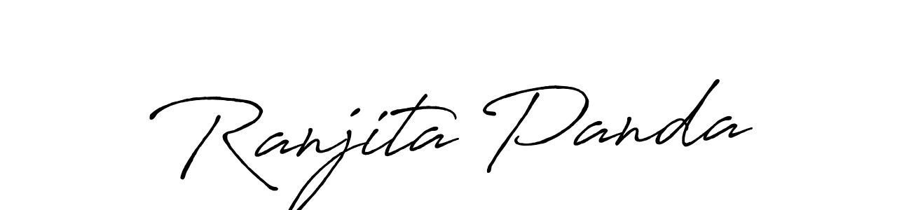 How to make Ranjita Panda name signature. Use Antro_Vectra_Bolder style for creating short signs online. This is the latest handwritten sign. Ranjita Panda signature style 7 images and pictures png