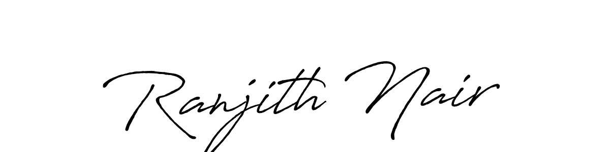 Make a beautiful signature design for name Ranjith Nair. With this signature (Antro_Vectra_Bolder) style, you can create a handwritten signature for free. Ranjith Nair signature style 7 images and pictures png