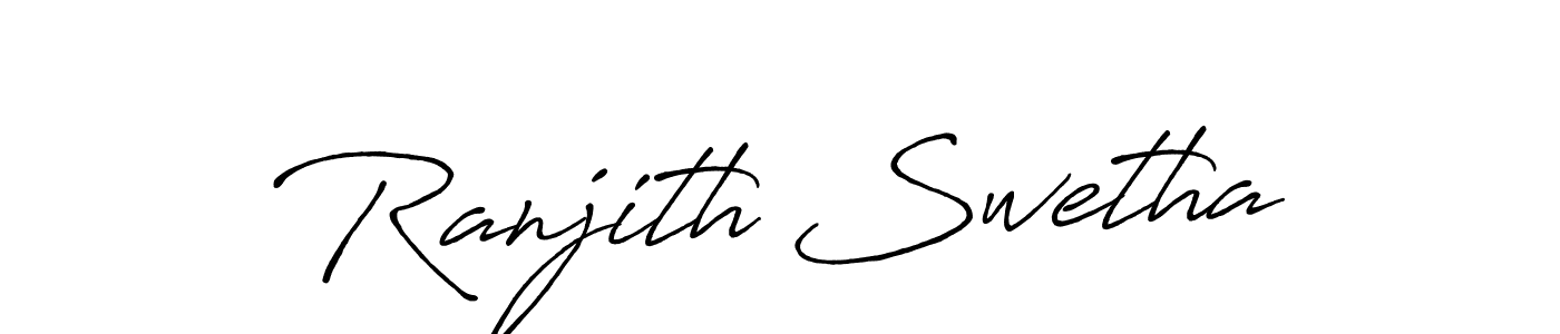 Antro_Vectra_Bolder is a professional signature style that is perfect for those who want to add a touch of class to their signature. It is also a great choice for those who want to make their signature more unique. Get Ranjith Swetha name to fancy signature for free. Ranjith Swetha signature style 7 images and pictures png