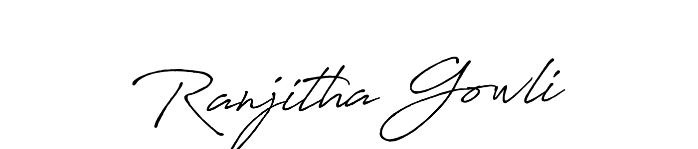if you are searching for the best signature style for your name Ranjitha Gowli. so please give up your signature search. here we have designed multiple signature styles  using Antro_Vectra_Bolder. Ranjitha Gowli signature style 7 images and pictures png