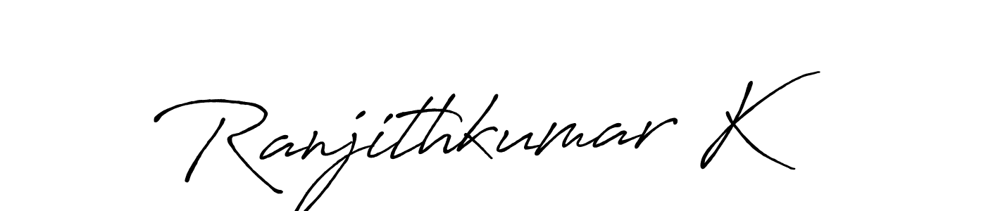 You should practise on your own different ways (Antro_Vectra_Bolder) to write your name (Ranjithkumar K) in signature. don't let someone else do it for you. Ranjithkumar K signature style 7 images and pictures png