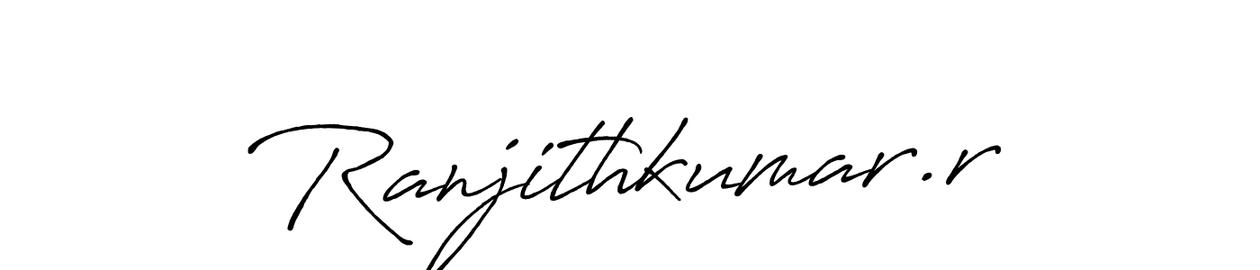 Create a beautiful signature design for name Ranjithkumar.r. With this signature (Antro_Vectra_Bolder) fonts, you can make a handwritten signature for free. Ranjithkumar.r signature style 7 images and pictures png