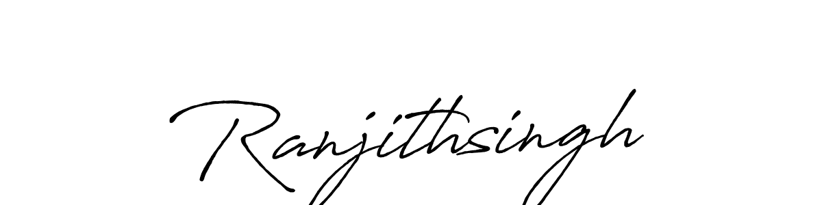 Make a beautiful signature design for name Ranjithsingh. With this signature (Antro_Vectra_Bolder) style, you can create a handwritten signature for free. Ranjithsingh signature style 7 images and pictures png