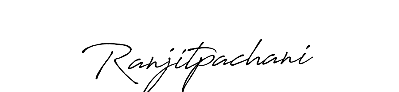 How to make Ranjitpachani name signature. Use Antro_Vectra_Bolder style for creating short signs online. This is the latest handwritten sign. Ranjitpachani signature style 7 images and pictures png