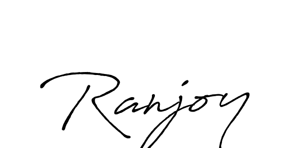 How to make Ranjoy name signature. Use Antro_Vectra_Bolder style for creating short signs online. This is the latest handwritten sign. Ranjoy signature style 7 images and pictures png
