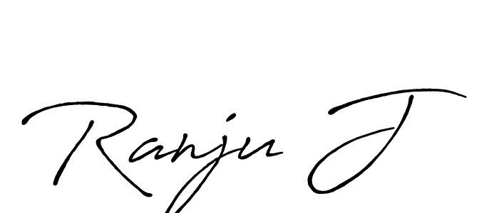 How to make Ranju J signature? Antro_Vectra_Bolder is a professional autograph style. Create handwritten signature for Ranju J name. Ranju J signature style 7 images and pictures png