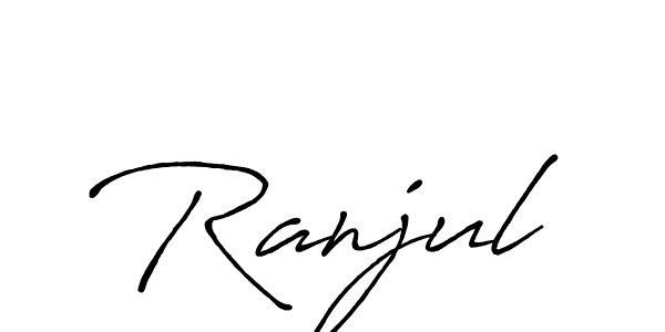 Also we have Ranjul name is the best signature style. Create professional handwritten signature collection using Antro_Vectra_Bolder autograph style. Ranjul signature style 7 images and pictures png