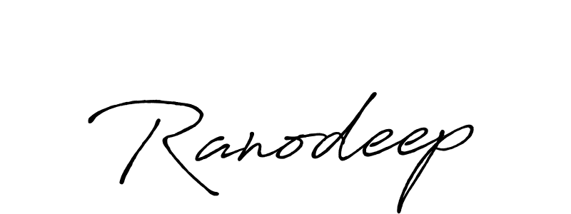 Design your own signature with our free online signature maker. With this signature software, you can create a handwritten (Antro_Vectra_Bolder) signature for name Ranodeep. Ranodeep signature style 7 images and pictures png