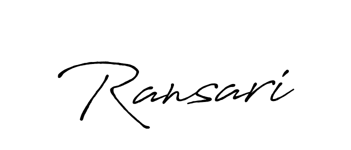 Use a signature maker to create a handwritten signature online. With this signature software, you can design (Antro_Vectra_Bolder) your own signature for name Ransari. Ransari signature style 7 images and pictures png