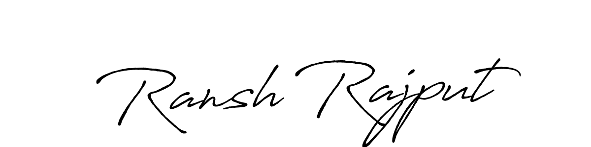 Create a beautiful signature design for name Ransh Rajput. With this signature (Antro_Vectra_Bolder) fonts, you can make a handwritten signature for free. Ransh Rajput signature style 7 images and pictures png