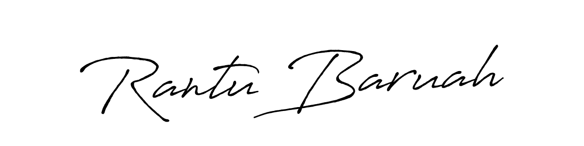 How to make Rantu Baruah name signature. Use Antro_Vectra_Bolder style for creating short signs online. This is the latest handwritten sign. Rantu Baruah signature style 7 images and pictures png