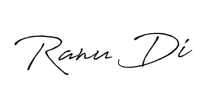 if you are searching for the best signature style for your name Ranu Di. so please give up your signature search. here we have designed multiple signature styles  using Antro_Vectra_Bolder. Ranu Di signature style 7 images and pictures png