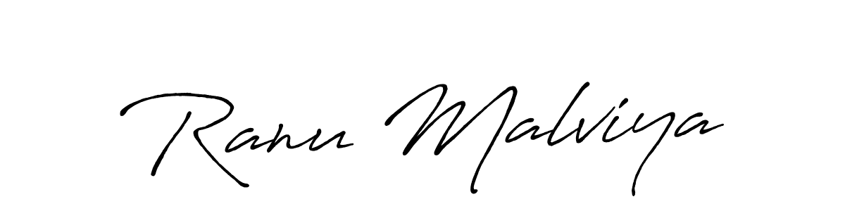Make a beautiful signature design for name Ranu Malviya. With this signature (Antro_Vectra_Bolder) style, you can create a handwritten signature for free. Ranu Malviya signature style 7 images and pictures png