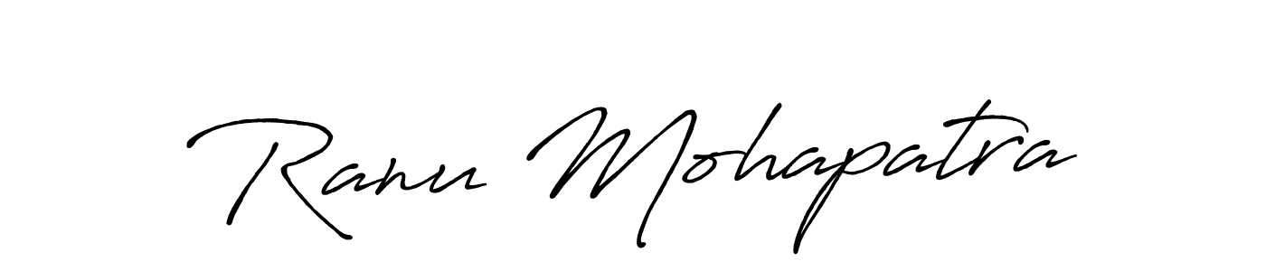 How to make Ranu Mohapatra name signature. Use Antro_Vectra_Bolder style for creating short signs online. This is the latest handwritten sign. Ranu Mohapatra signature style 7 images and pictures png