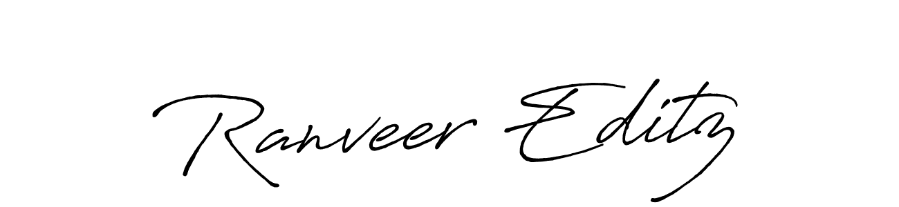 Also we have Ranveer Editz name is the best signature style. Create professional handwritten signature collection using Antro_Vectra_Bolder autograph style. Ranveer Editz signature style 7 images and pictures png