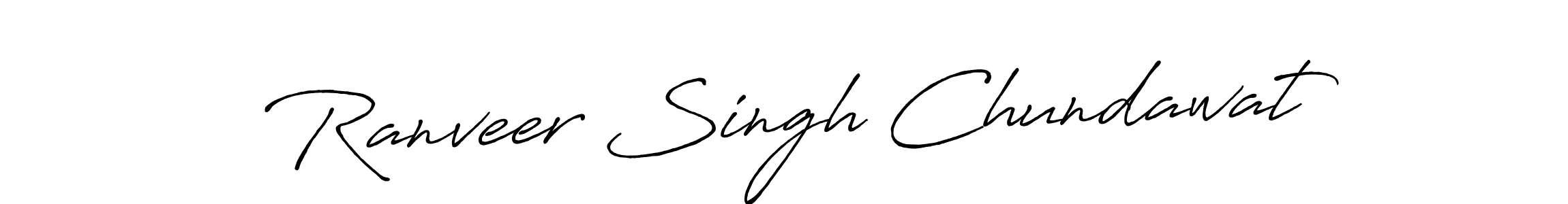 Antro_Vectra_Bolder is a professional signature style that is perfect for those who want to add a touch of class to their signature. It is also a great choice for those who want to make their signature more unique. Get Ranveer Singh Chundawat name to fancy signature for free. Ranveer Singh Chundawat signature style 7 images and pictures png