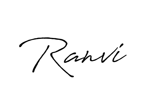 Create a beautiful signature design for name Ranvi. With this signature (Antro_Vectra_Bolder) fonts, you can make a handwritten signature for free. Ranvi signature style 7 images and pictures png