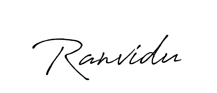 Use a signature maker to create a handwritten signature online. With this signature software, you can design (Antro_Vectra_Bolder) your own signature for name Ranvidu. Ranvidu signature style 7 images and pictures png