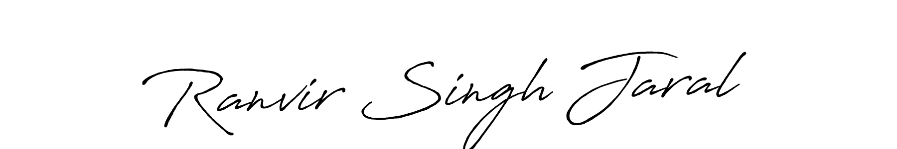 The best way (Antro_Vectra_Bolder) to make a short signature is to pick only two or three words in your name. The name Ranvir Singh Jaral include a total of six letters. For converting this name. Ranvir Singh Jaral signature style 7 images and pictures png