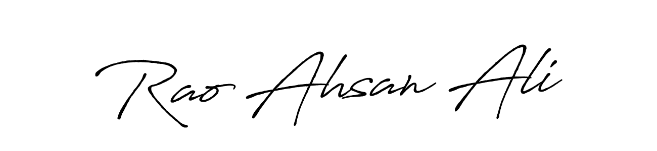 Antro_Vectra_Bolder is a professional signature style that is perfect for those who want to add a touch of class to their signature. It is also a great choice for those who want to make their signature more unique. Get Rao Ahsan Ali name to fancy signature for free. Rao Ahsan Ali signature style 7 images and pictures png