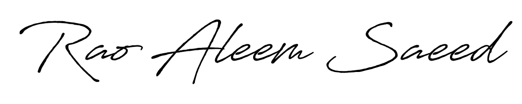 Stand out with a creative autograph for Rao Aleem Saeed. The Antro_Vectra_Bolder styling blends modern aesthetics with classic signature flourishes. Rao Aleem Saeed signature style 7 images and pictures png