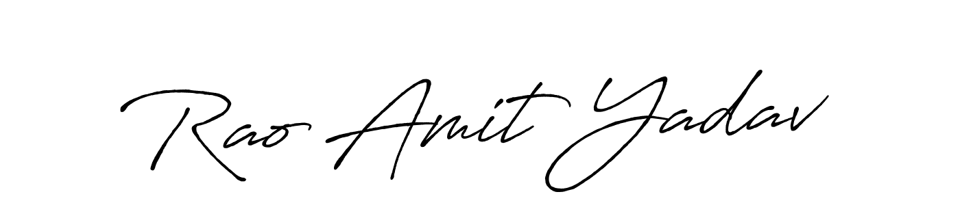 Make a beautiful signature design for name Rao Amit Yadav. With this signature (Antro_Vectra_Bolder) style, you can create a handwritten signature for free. Rao Amit Yadav signature style 7 images and pictures png