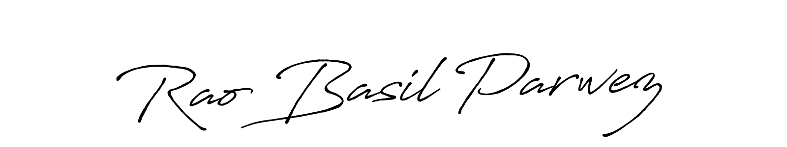 How to make Rao Basil Parwez name signature. Use Antro_Vectra_Bolder style for creating short signs online. This is the latest handwritten sign. Rao Basil Parwez signature style 7 images and pictures png