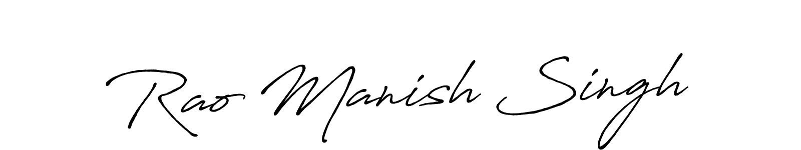 Make a beautiful signature design for name Rao Manish Singh. With this signature (Antro_Vectra_Bolder) style, you can create a handwritten signature for free. Rao Manish Singh signature style 7 images and pictures png