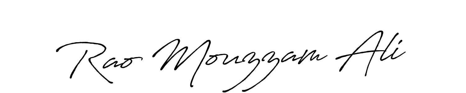 Create a beautiful signature design for name Rao Mouzzam Ali. With this signature (Antro_Vectra_Bolder) fonts, you can make a handwritten signature for free. Rao Mouzzam Ali signature style 7 images and pictures png