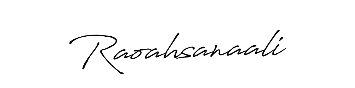 if you are searching for the best signature style for your name Raoahsanaali. so please give up your signature search. here we have designed multiple signature styles  using Antro_Vectra_Bolder. Raoahsanaali signature style 7 images and pictures png