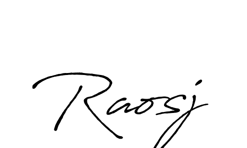 The best way (Antro_Vectra_Bolder) to make a short signature is to pick only two or three words in your name. The name Raosj include a total of six letters. For converting this name. Raosj signature style 7 images and pictures png