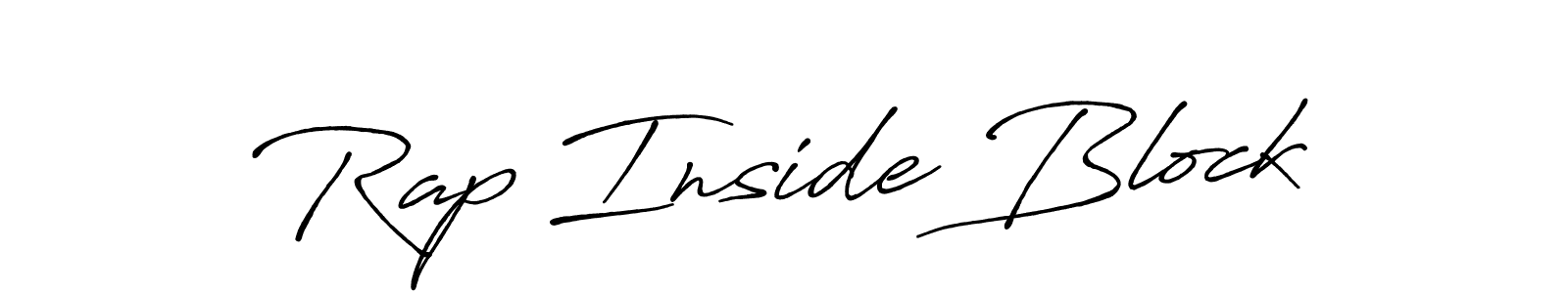 Rap Inside Block stylish signature style. Best Handwritten Sign (Antro_Vectra_Bolder) for my name. Handwritten Signature Collection Ideas for my name Rap Inside Block. Rap Inside Block signature style 7 images and pictures png