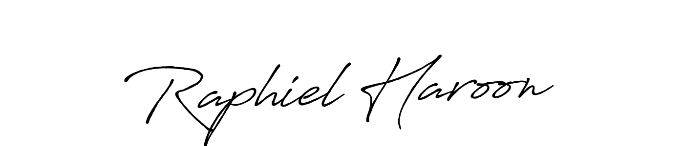 Use a signature maker to create a handwritten signature online. With this signature software, you can design (Antro_Vectra_Bolder) your own signature for name Raphiel Haroon. Raphiel Haroon signature style 7 images and pictures png