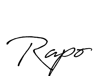 Create a beautiful signature design for name Rapo. With this signature (Antro_Vectra_Bolder) fonts, you can make a handwritten signature for free. Rapo signature style 7 images and pictures png