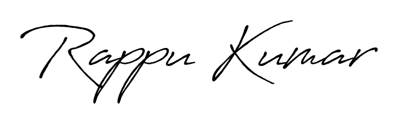Try this chic Rappu Kumar handwritten sign style. Using Antro_Vectra_Bolder font elements, it gives your name a sleek, memorable identity. Rappu Kumar signature style 7 images and pictures png