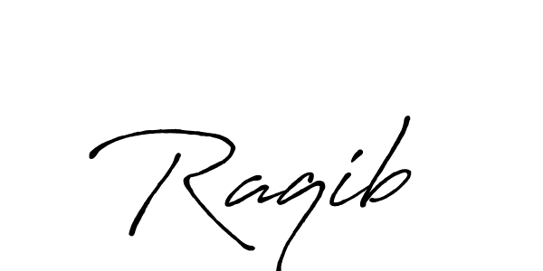 How to make Raqib  name signature. Use Antro_Vectra_Bolder style for creating short signs online. This is the latest handwritten sign. Raqib  signature style 7 images and pictures png