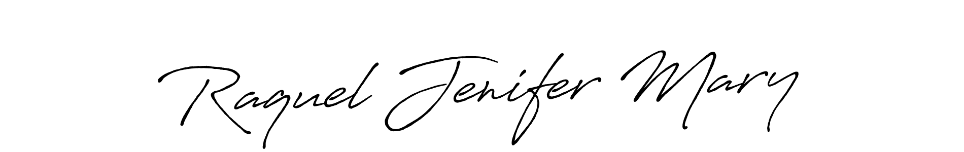 Make a beautiful signature design for name Raquel Jenifer Mary. With this signature (Antro_Vectra_Bolder) style, you can create a handwritten signature for free. Raquel Jenifer Mary signature style 7 images and pictures png