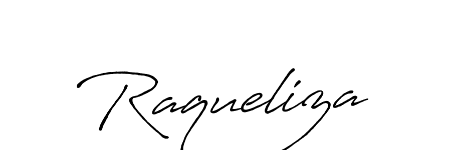 if you are searching for the best signature style for your name Raqueliza. so please give up your signature search. here we have designed multiple signature styles  using Antro_Vectra_Bolder. Raqueliza signature style 7 images and pictures png