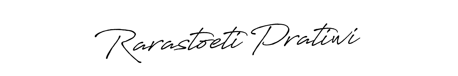 Create a beautiful signature design for name Rarastoeti Pratiwi. With this signature (Antro_Vectra_Bolder) fonts, you can make a handwritten signature for free. Rarastoeti Pratiwi signature style 7 images and pictures png