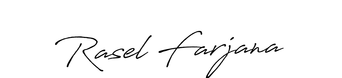How to make Rasel Farjana name signature. Use Antro_Vectra_Bolder style for creating short signs online. This is the latest handwritten sign. Rasel Farjana signature style 7 images and pictures png