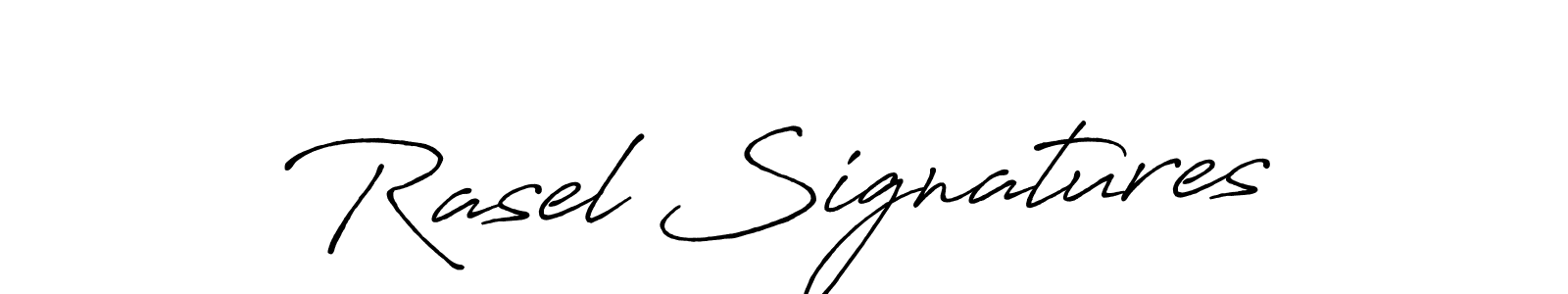 Make a beautiful signature design for name Rasel Signatures. With this signature (Antro_Vectra_Bolder) style, you can create a handwritten signature for free. Rasel Signatures signature style 7 images and pictures png